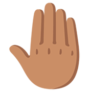 Emoji 🤚🏽 Dorso Mano Alzata: Carnagione Olivastra su Google 15.0.