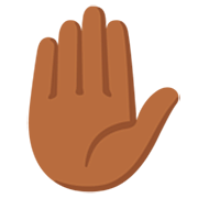 Mão Levantada: Pele Morena Escura Google 15.0.