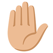 ✋🏼 Emoji erhobene Hand: mittelhelle Hautfarbe Google 15.0.
