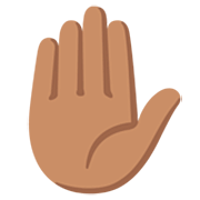 Emoji ✋🏽 Mano Alzata: Carnagione Olivastra su Google 15.0.