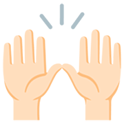 🙌🏻 Emoji Mãos Para Cima: Pele Clara na Google 15.0.