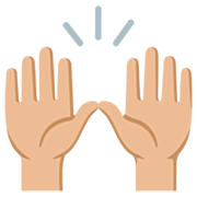 Mains Levées : Peau Moyennement Claire Google 15.0.