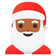 🎅🏾 Emoji Papá Noel: Tono De Piel Oscuro Medio en Google 15.0.
