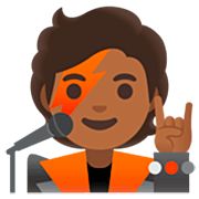 🧑🏾‍🎤 Emoji Sänger(in): mitteldunkle Hautfarbe Google 15.0.