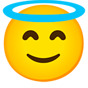 Emoji 😇 Faccina Con Sorriso E Aureola su Google 15.0.