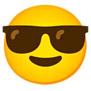 😎 Emoji Rosto Sorridente Com óculos Escuros na Google 15.0.