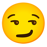😏 Emoji Cara Sonriendo Con Superioridad en Google 15.0.