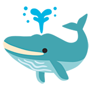 Emoji 🐳 Balena Che Spruzza Acqua su Google 15.0.