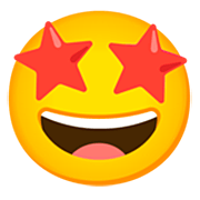 🤩 Emoji Cara Sonriendo Con Estrellas en Google 15.0.