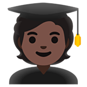 🧑🏿‍🎓 Emoji Student(in): dunkle Hautfarbe Google 15.0.