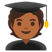 🧑🏾‍🎓 Emoji Estudiante: Tono De Piel Oscuro Medio en Google 15.0.