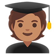 🧑🏽‍🎓 Emoji Student(in): mittlere Hautfarbe Google 15.0.
