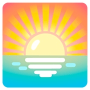 🌅 Emoji Sonnenaufgang über dem Meer Google 15.0.