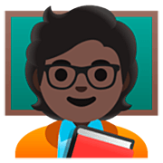 🧑🏿‍🏫 Emoji Professora Na Escola: Pele Escura na Google 15.0.