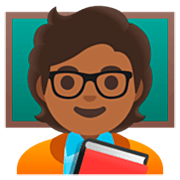 🧑🏾‍🏫 Emoji Professora Na Escola: Pele Morena Escura na Google 15.0.