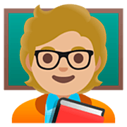 Emoji 🧑🏼‍🏫 Insegnante: Carnagione Abbastanza Chiara su Google 15.0.