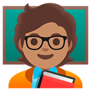 Emoji 🧑🏽‍🏫 Insegnante: Carnagione Olivastra su Google 15.0.