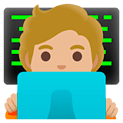 Emoji 🧑🏼‍💻 Persona Esperta Di Tecnologia: Carnagione Abbastanza Chiara su Google 15.0.