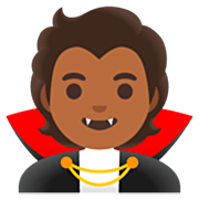 🧛🏾 Emoji Vampiro: Pele Morena Escura na Google 15.0.
