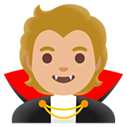🧛🏼 Emoji Vampiro: Pele Morena Clara na Google 15.0.