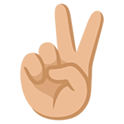 ✌🏼 Emoji Victory-Geste: mittelhelle Hautfarbe Google 15.0.