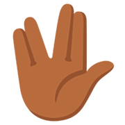 🖖🏾 Emoji Saudação Vulcana: Pele Morena Escura na Google 15.0.