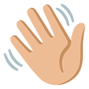 👋🏼 Emoji winkende Hand: mittelhelle Hautfarbe Google 15.0.