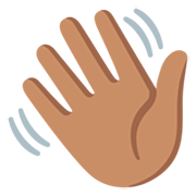 👋🏽 Emoji Mão Acenando: Pele Morena na Google 15.0.