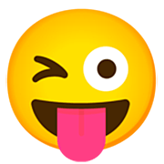 😜 Emoji Rosto Piscando E Com Língua Para Fora na Google 15.0.