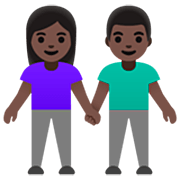 👫🏿 Emoji Homem E Mulher De Mãos Dadas: Pele Escura na Google 15.0.