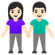 👫🏻 Emoji Homem E Mulher De Mãos Dadas: Pele Clara na Google 15.0.