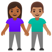 Femme Et Homme Se Tenant La Main : Peau Mate Et Peau Légèrement Mate Google 15.0.