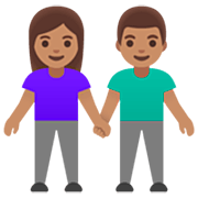 👫🏽 Emoji Homem E Mulher De Mãos Dadas: Pele Morena na Google 15.0.