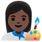 👩🏿‍🎨 Emoji Artista Mujer: Tono De Piel Oscuro en Google 15.0.