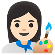 👩🏻‍🎨 Emoji Artista Plástica: Pele Clara na Google 15.0.