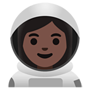 👩🏿‍🚀 Emoji Astronauta Mujer: Tono De Piel Oscuro en Google 15.0.