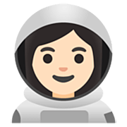 👩🏻‍🚀 Emoji Astronauta Mulher: Pele Clara na Google 15.0.