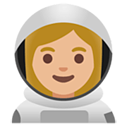 Émoji 👩🏼‍🚀 Astronaute Femme : Peau Moyennement Claire sur Google 15.0.