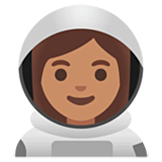 Emoji 👩🏽‍🚀 Astronauta Donna: Carnagione Olivastra su Google 15.0.