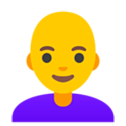 👩‍🦲 Emoji Mujer: Sin Pelo en Google 15.0.