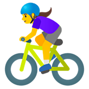 Émoji 🚴‍♀️ Cycliste Femme sur Google 15.0.