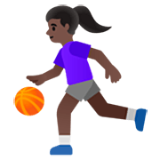 ⛹🏿‍♀️ Emoji Frau mit Ball: dunkle Hautfarbe Google 15.0.