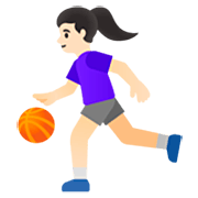 ⛹🏻‍♀️ Emoji Mujer Botando Un Balón: Tono De Piel Claro en Google 15.0.