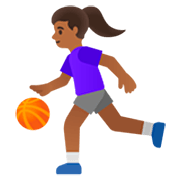 Émoji ⛹🏾‍♀️ Femme Avec Ballon : Peau Mate sur Google 15.0.