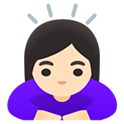 Emoji 🙇🏻‍♀️ Donna Che Fa Inchino Profondo: Carnagione Chiara su Google 15.0.