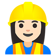 Emoji 👷🏻‍♀️ Operaia Edile: Carnagione Chiara su Google 15.0.