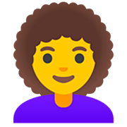 Émoji 👩‍🦱 Femme : Cheveux Bouclés sur Google 15.0.