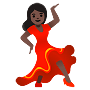 💃🏿 Emoji tanzende Frau: dunkle Hautfarbe Google 15.0.