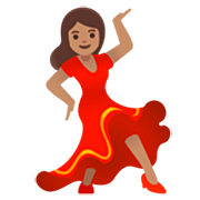 Emoji 💃🏽 Donna Che Balla: Carnagione Olivastra su Google 15.0.