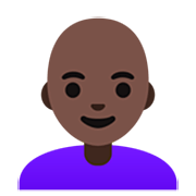 Emoji 👩🏿‍🦲 Donna: Carnagione Scura E Calvo su Google 15.0.